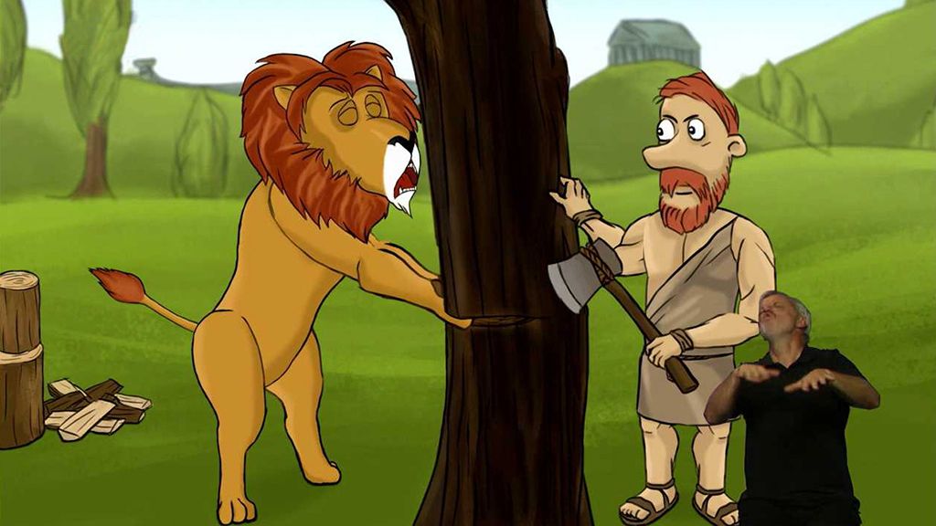 Ezopova bajka: Lev, kočka a člověk