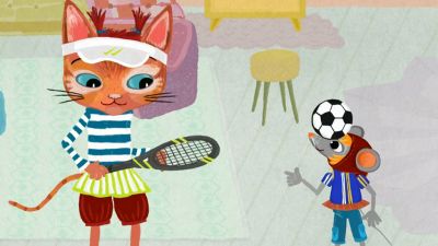 Mitzi a Maus hrají fotbal a tenis