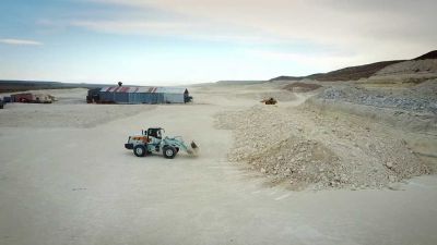 Těžba křemeliny v Patagonii